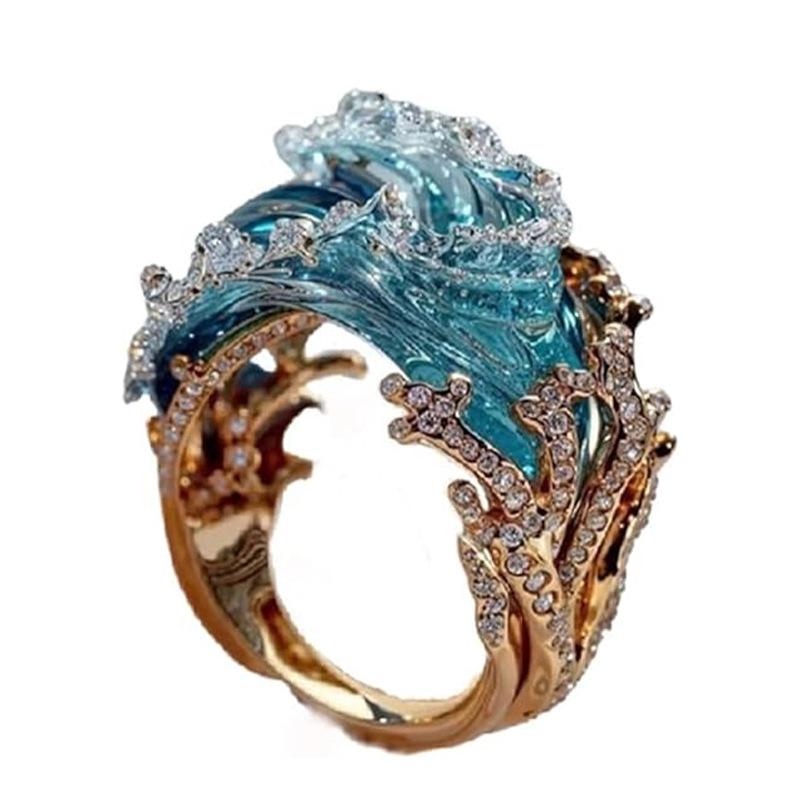 New adjustable ocean wave necklace/ring/earrings, summer ocean theme, gift for ladies and girls