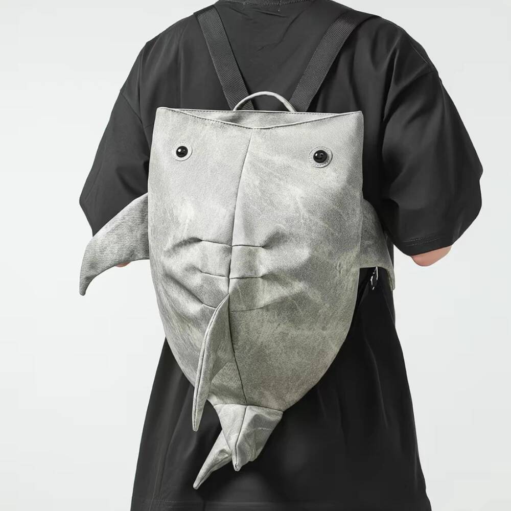 Y2K Funny Whale Shark Shape Backpack Durable Large Capacity Knapsack Women Men Cute Outdoor Cartoon Travel Bag Student Schoolbag