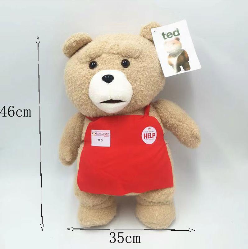 46cm TED Plush Movie Teddy Bear TED 2 Plush Toy In Apron Styles Soft Stuffed Animals Plush Dolls Animal for Kids Gift
