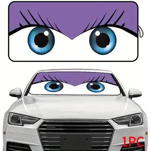 Car Sun Visor with UV Protection, Eye Design, Fits Most Small Cars, Van, Trucks, Keeps Car Cool and Personalized