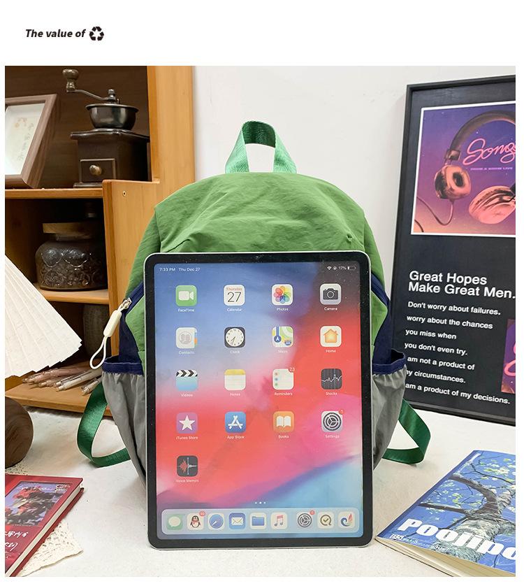 Korean-style trendy and cool unisex children's backpack, color-blocking, large capacity, elementary school student schoolbag, casual sports children's travel backpack