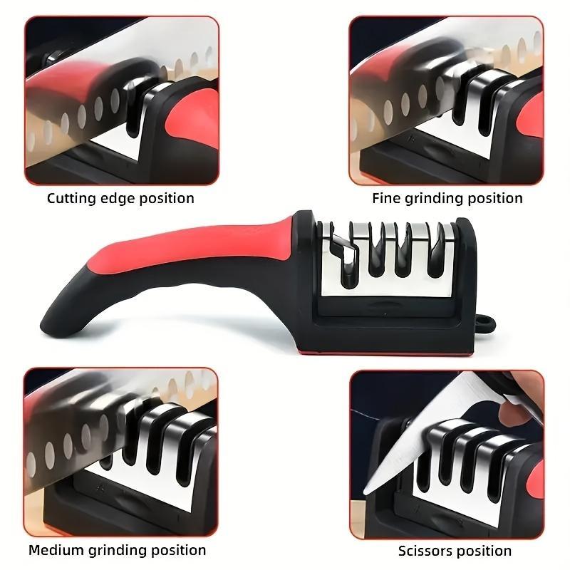 1pc Multi-Functional Stainless Steel Kitchen Knife Sharpener Tool, Quick Knife Sharpening Device for Home and Commercial Use, Ideal for Kitchenware and Kitchen Gadgets