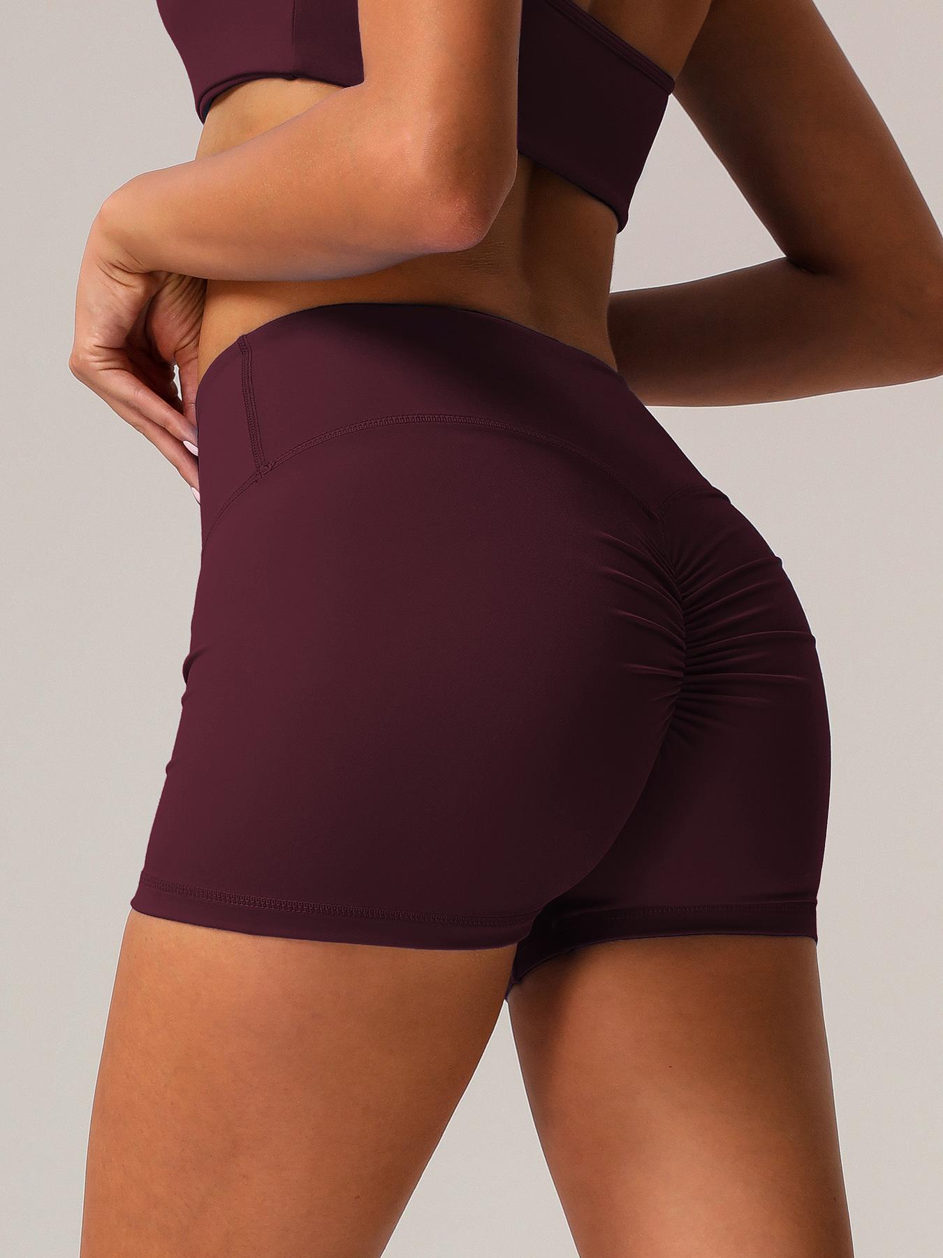 Women's Solid High Waist Gym Shorts, Elastic Waist Shorts, Casual Comfy Breathable Quick Drying Skinny Shorts for Yoga Gym Workout Running, Ladies Sportswear for All Seasons