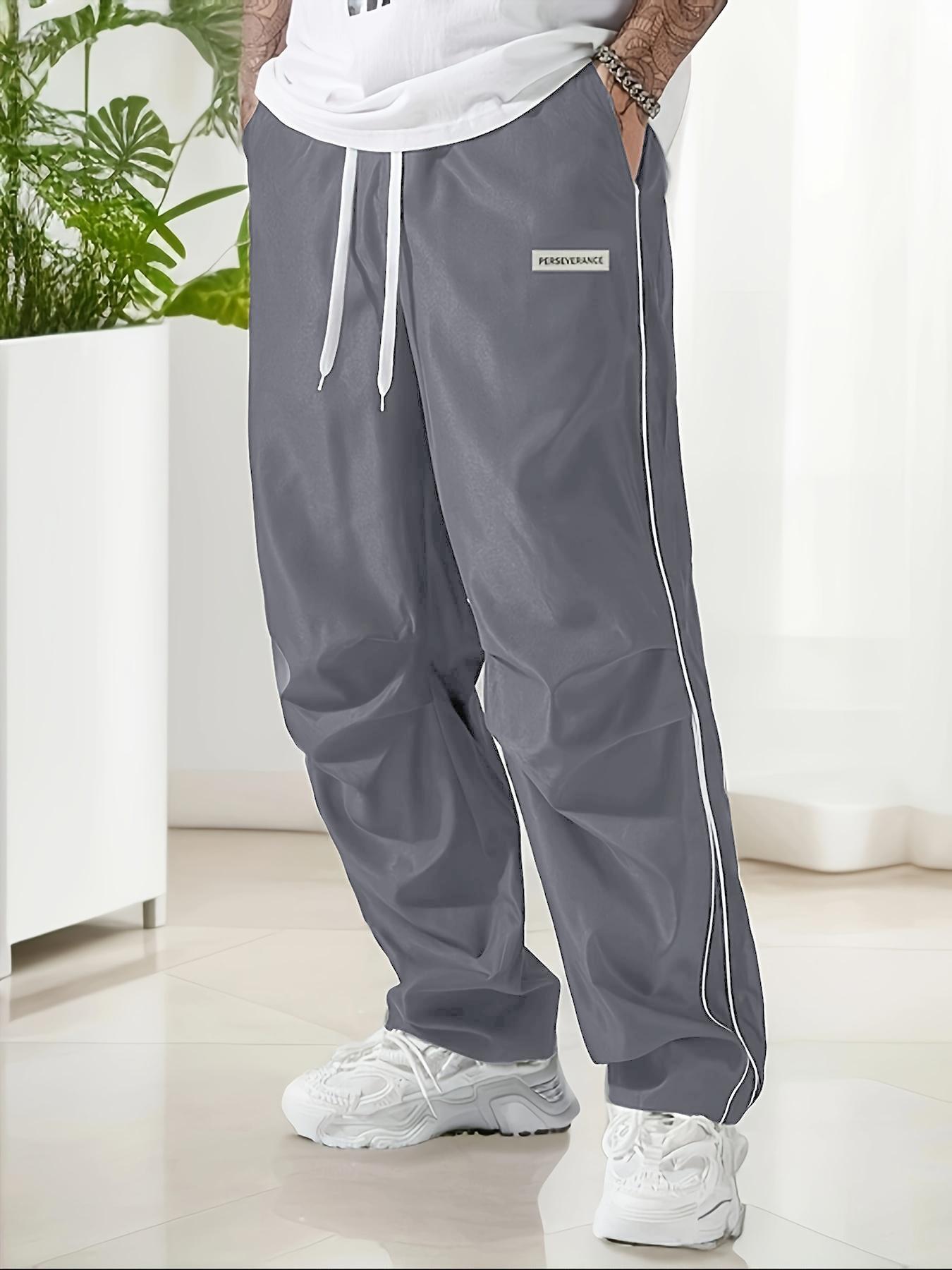 Loose Sports Pants Men's Trousers Grey Side Stripeswith Gold Accent Stripe Comfortable DesignAthleisure Style Bottoms Athletic Bottoms Gymwear Halloween Gifts SpringStatements