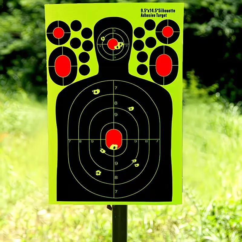 Human-Shaped Shooting Targets, 14.5 Inches, Reactive Splatter Glowing Fluorescent Paper, Pack of 5/10/20/30, Ideal for Shooting Training
