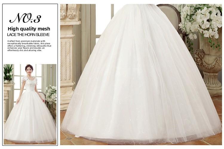 2026 Spring New Arrival Plus Size Wedding Dress, Slim Fit, Slimming, Spaghetti Straps, Floor-Length, For Curvy Women, Lace Floral, Off-Shoulder