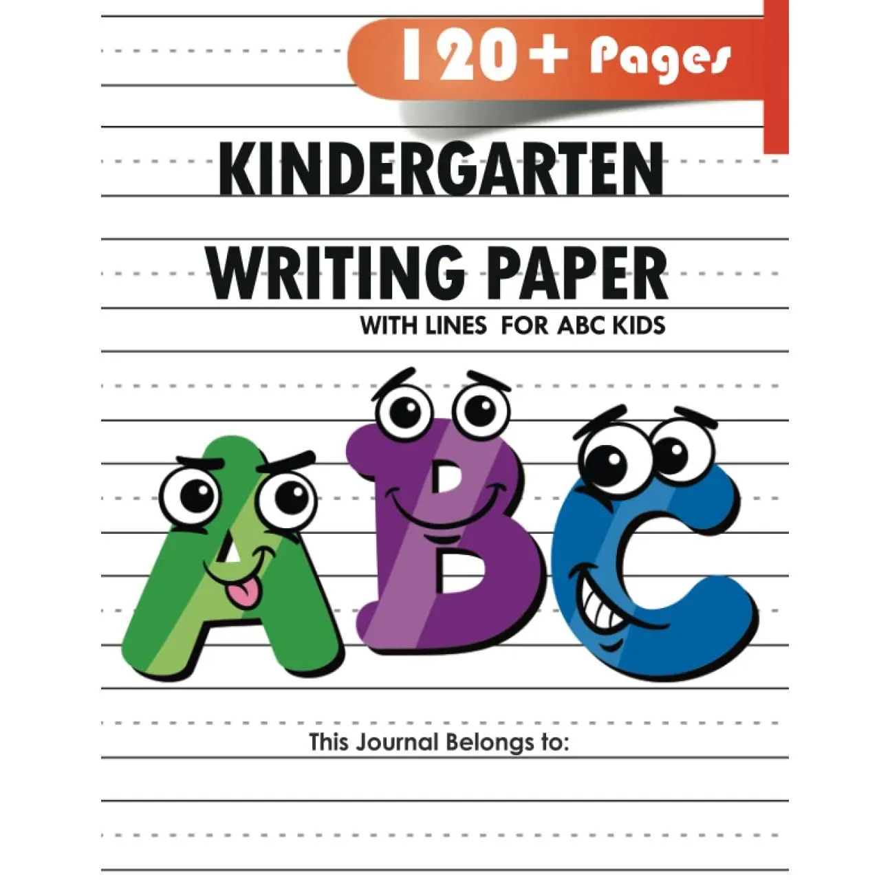 writing paper with lines for ABC : 120 Blank handwriting practice paper with dotted lines - Paperback