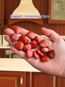 Bagged set of 16 natural stone pieces, high-quality redstone series, ideal choice for DIY jewelry, garden decoration, perfect gift for various occasions