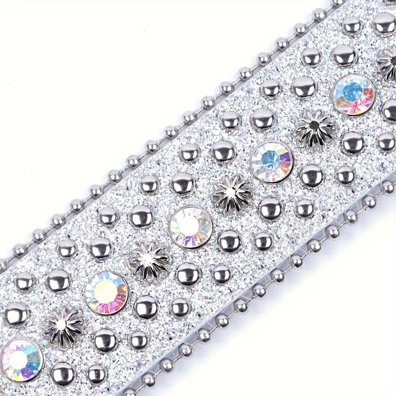 Rhinestone Belt Western Cowboy Cowgirl Shiny Crystal Diamond Embellished Luxury Belt