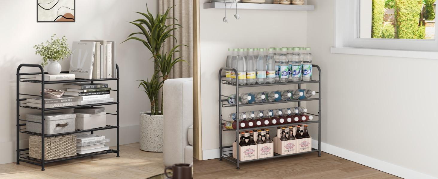 4-layer metal stackable shoe rack, capable of accommodating up to 20 pairs of shoes, adjustable diagonal tower storage rack, multifunctional and sturdy shoe rack, suitable for hallways, garages, etc