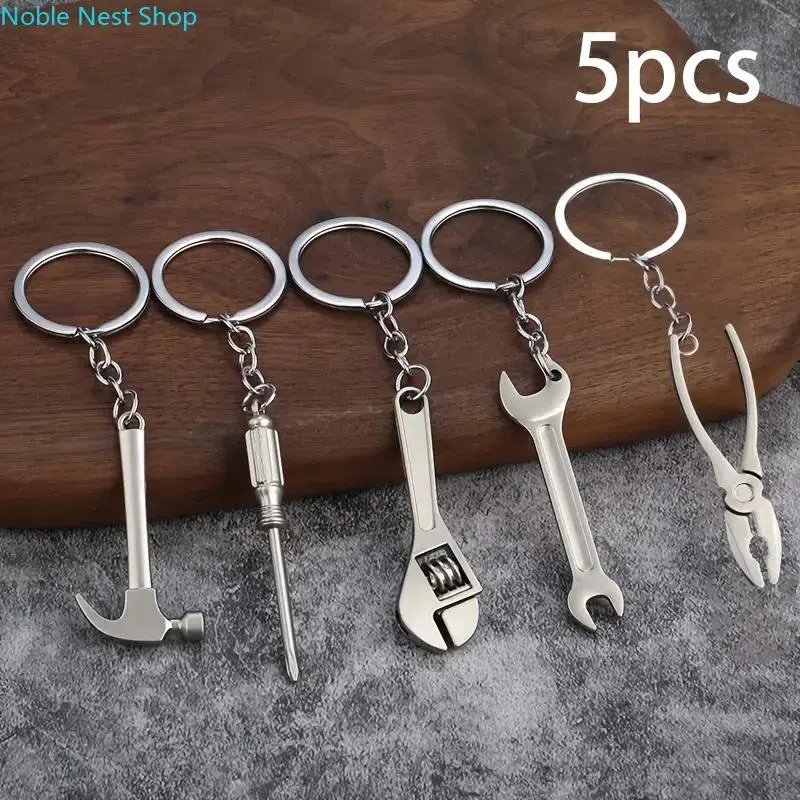 5 Pack Mini Multifunctional Metal Tool Keychain Pendants, Practical Novelty Fashion Accessory, Unisex Pocket Charm Perfect as Birthday and Holiday Gifts for Men & Women