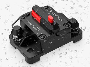 Nilight 50A Circuit Breaker Resettable 12-48V DC Manual Reset w/Copper Wire Lugs Surface Mount Overload Protection