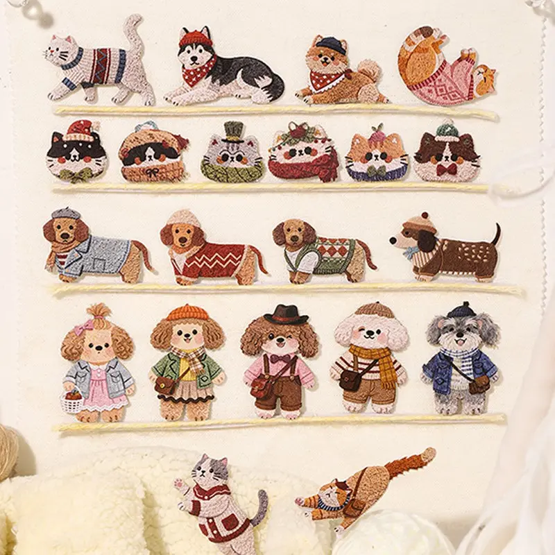 Wangmiao Wardrobe Series Plush Original Hard Card Sticker Pack, 4 Pieces, Cute Cat Design, Perfect for Collectors & Kids