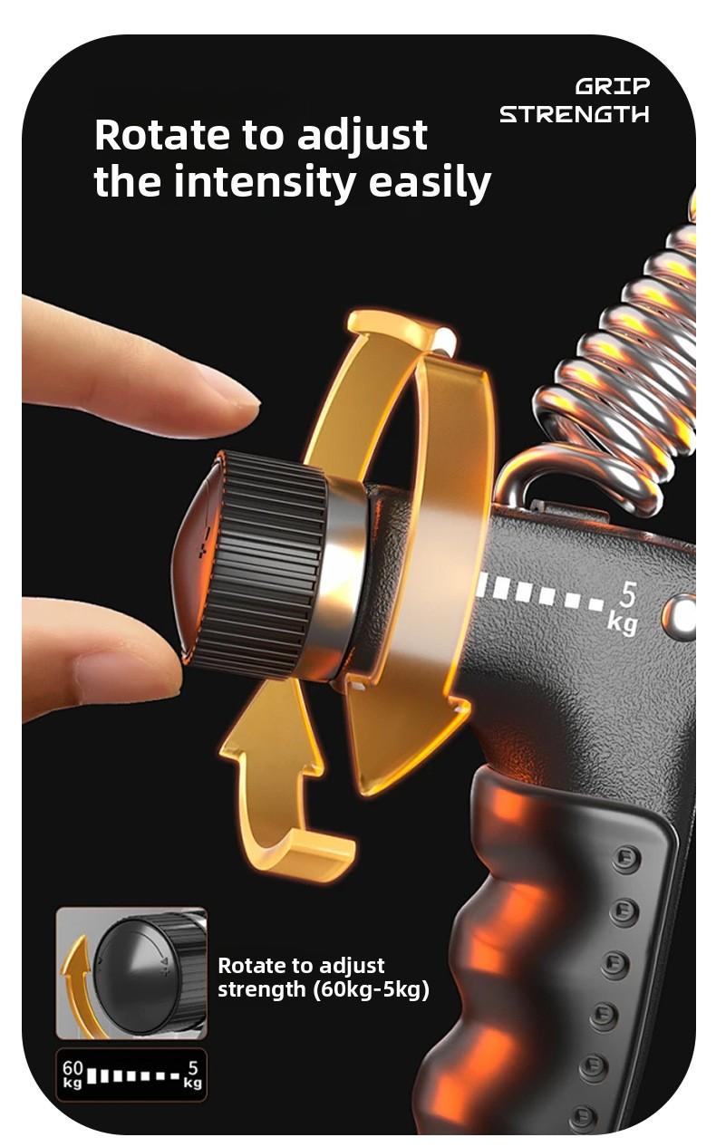 Adjustable R-Type Grip Strength Trainer – Digital Counter, Hand & Wrist Builder