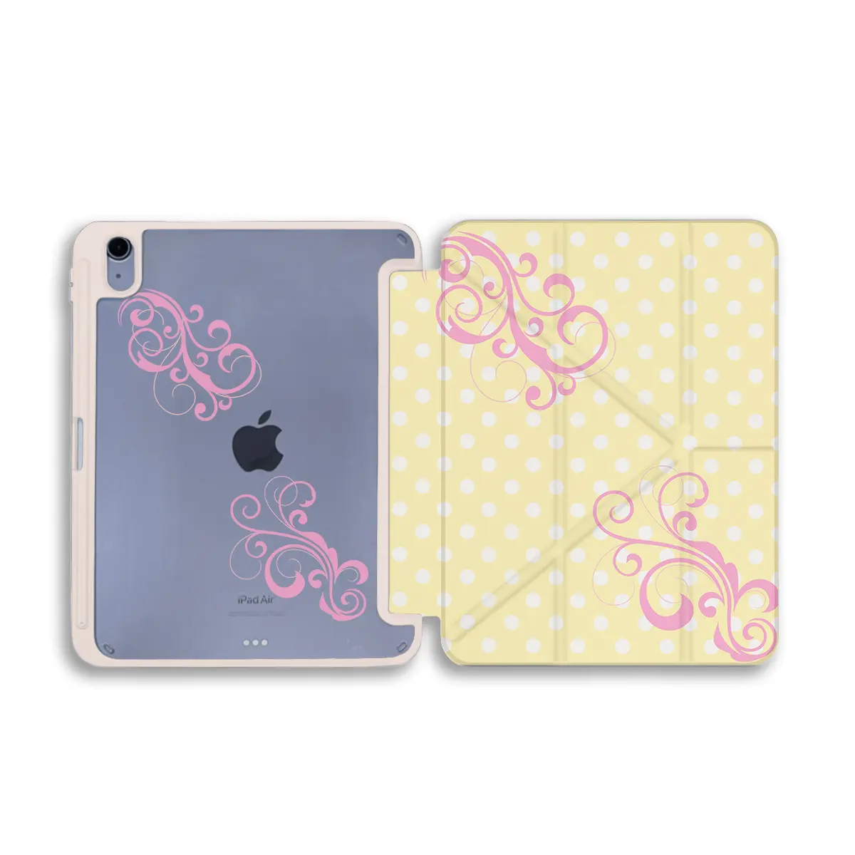 Cute Butter Color Pattern iPad Case for iPad Pro 11-inch (2024) / iPad Air 6 (2024) / iPad mini 6, Silk Texture PC Back Cover with Pencil Holder