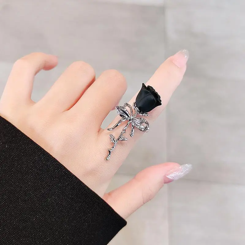 Thorn & Rose Adjustable Ring | Gothic Romantic Luxury Style, Stainless Steel Rings, Goth Rings