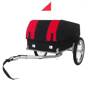 ARCH Heavy-Duty Bike Cargo Trailer with Removable Waterproof Cover, 88 lbs Capacity, 16" All-Terrain Wheels, Foldable Design for Camping, Groceries, Outdoor Hauling, Red and Black, Home Furniture and Household Product Search Terms