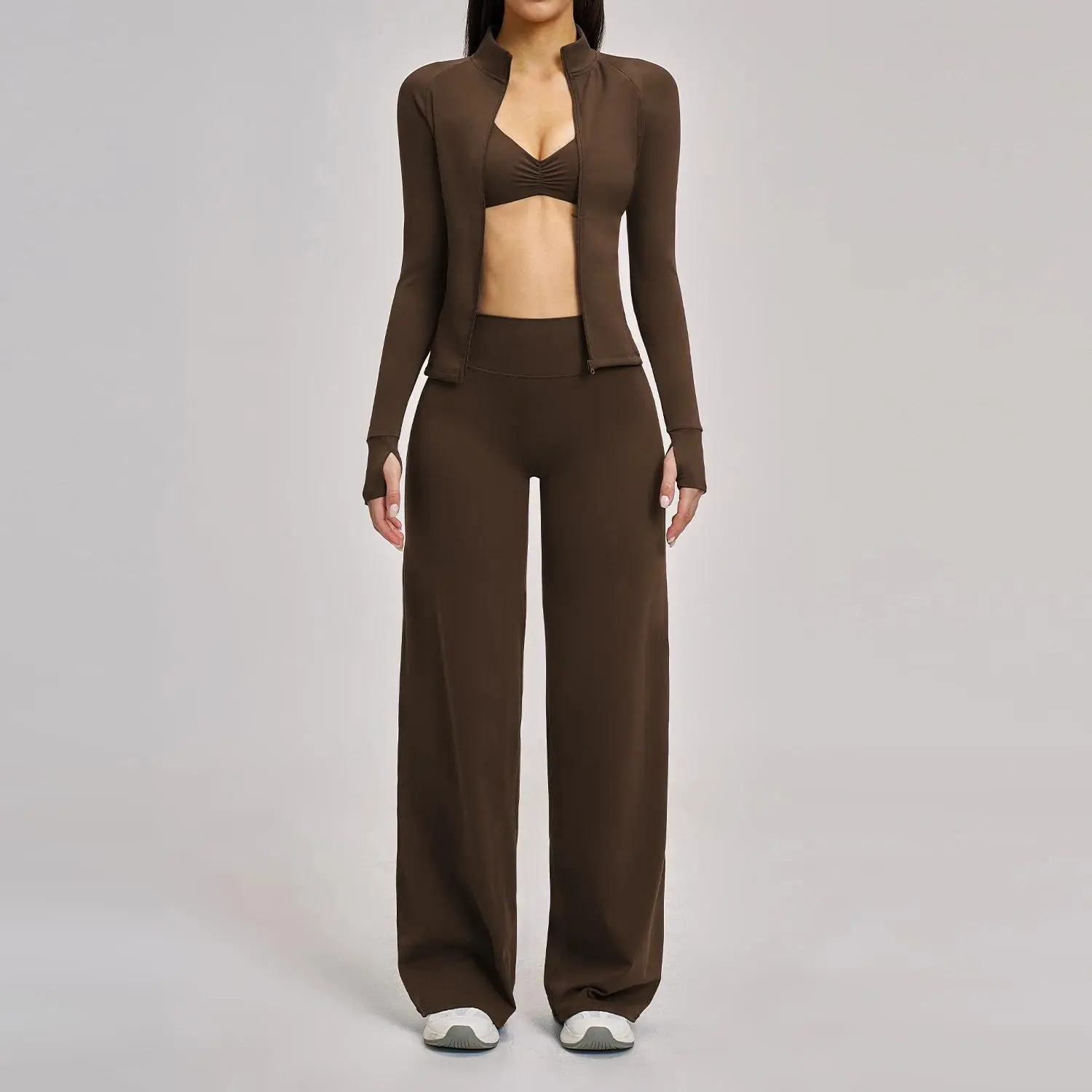 Gym Set Workout Clothes 2/3PCS Yoga Set Women's Outfits Sportswear Fitness Leggings Sports Bra Athletic Long Sleeve Yoga Suit