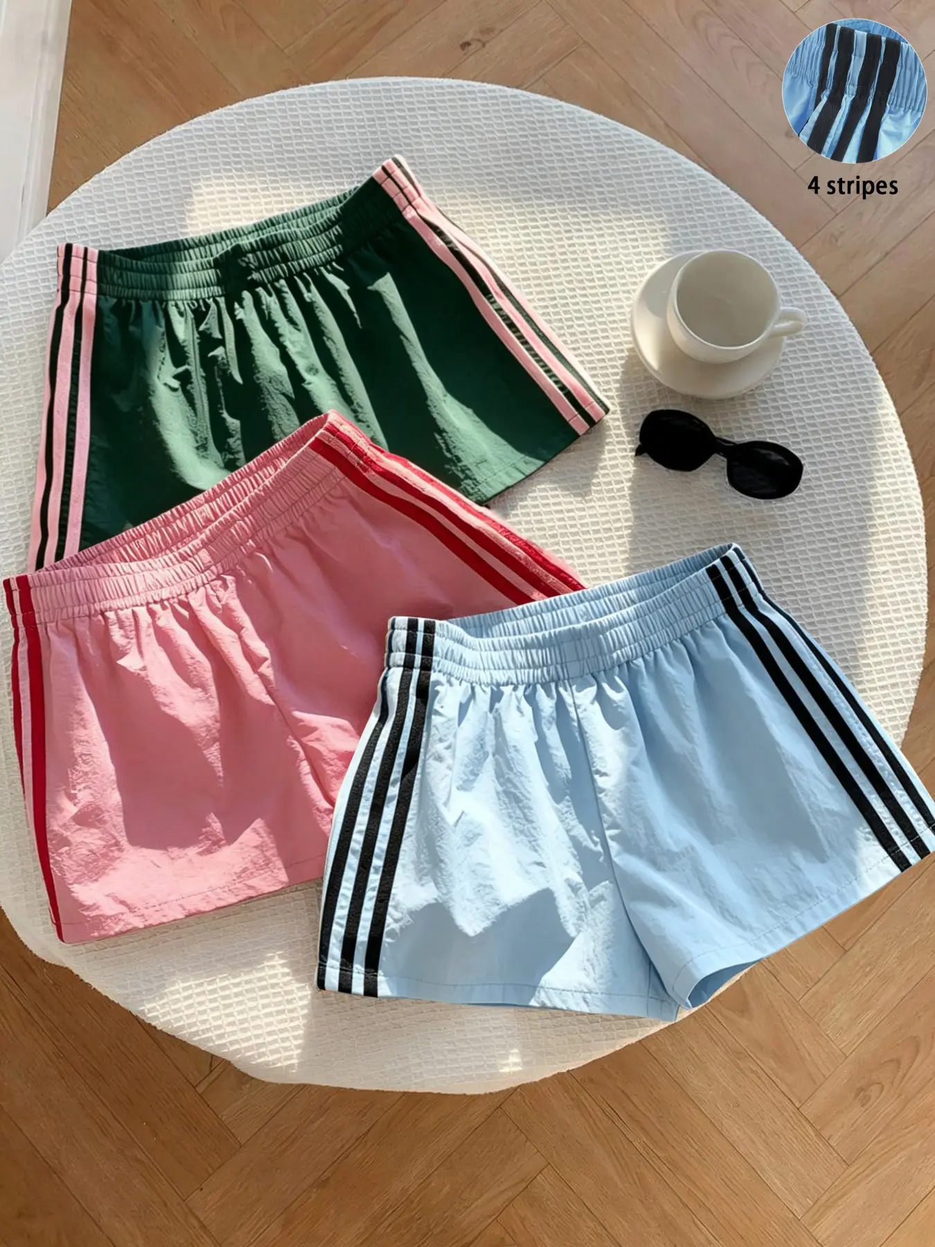 Women's Summer Striped Lightweight Athleisure Shorts, Elastic Waist Loose-Fit Workout Shorts, Casual Beachwear, Multiple Colors Available, Loose Sporty Shorts Women's Summer Striped Lightweight Athleisure Shorts, Elastic Waist Loose-Fit Workout Shorts, Casual Beachwear, Multiple Colors Available, Loose Sporty Shorts