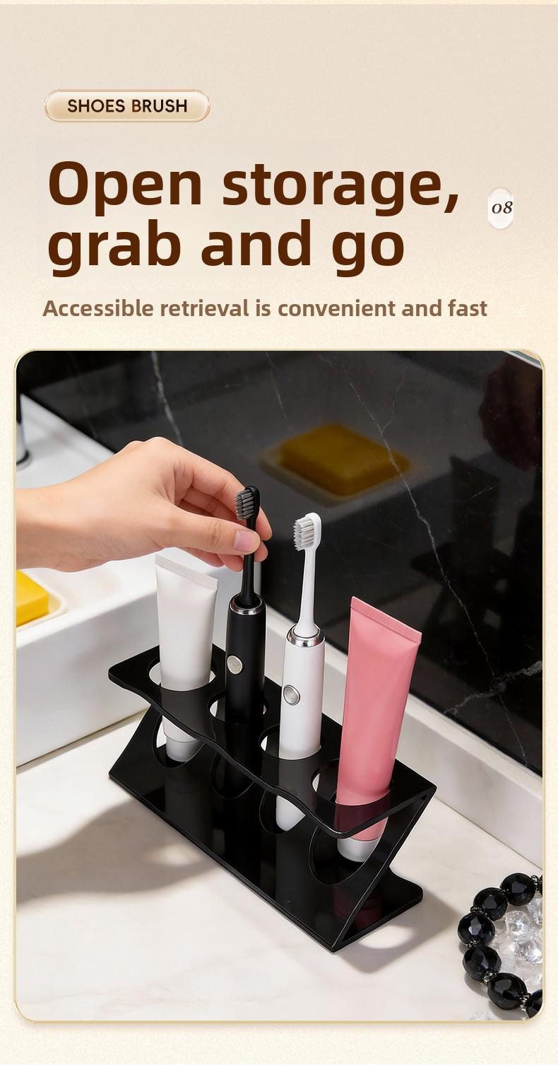 4-Slot Electric Toothbrush Holder, Modern Bathroom Countertop Organizer, Toothpaste Stand Storage Rack 4-Slot Electric Toothbrush Holder, Modern Bathroom Countertop Organizer, Toothpaste Stand Storage Rack