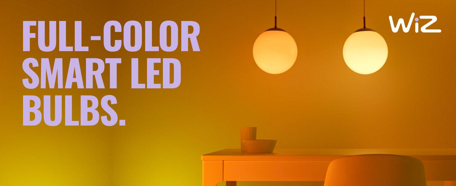 WiZ Connected Smart Light Bulbs, 2-Pack, Color A19 60W 800LM E26 Indoor LED Lights, Smart Bulbs with Motion Detection, Control with Voice or App WiZ Connected Smart Light Bulbs, 2-Pack, Color A19 60W 800LM E26 Indoor LED Lights, Smart Bulbs with Motion Detection, Control with Voice or App