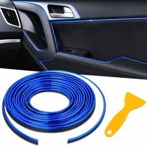 16.4FT Car Interior Trim Strip, Flexible Decorative Molding Insert for Dashboard, Doors & Air Vents with Installation Tool