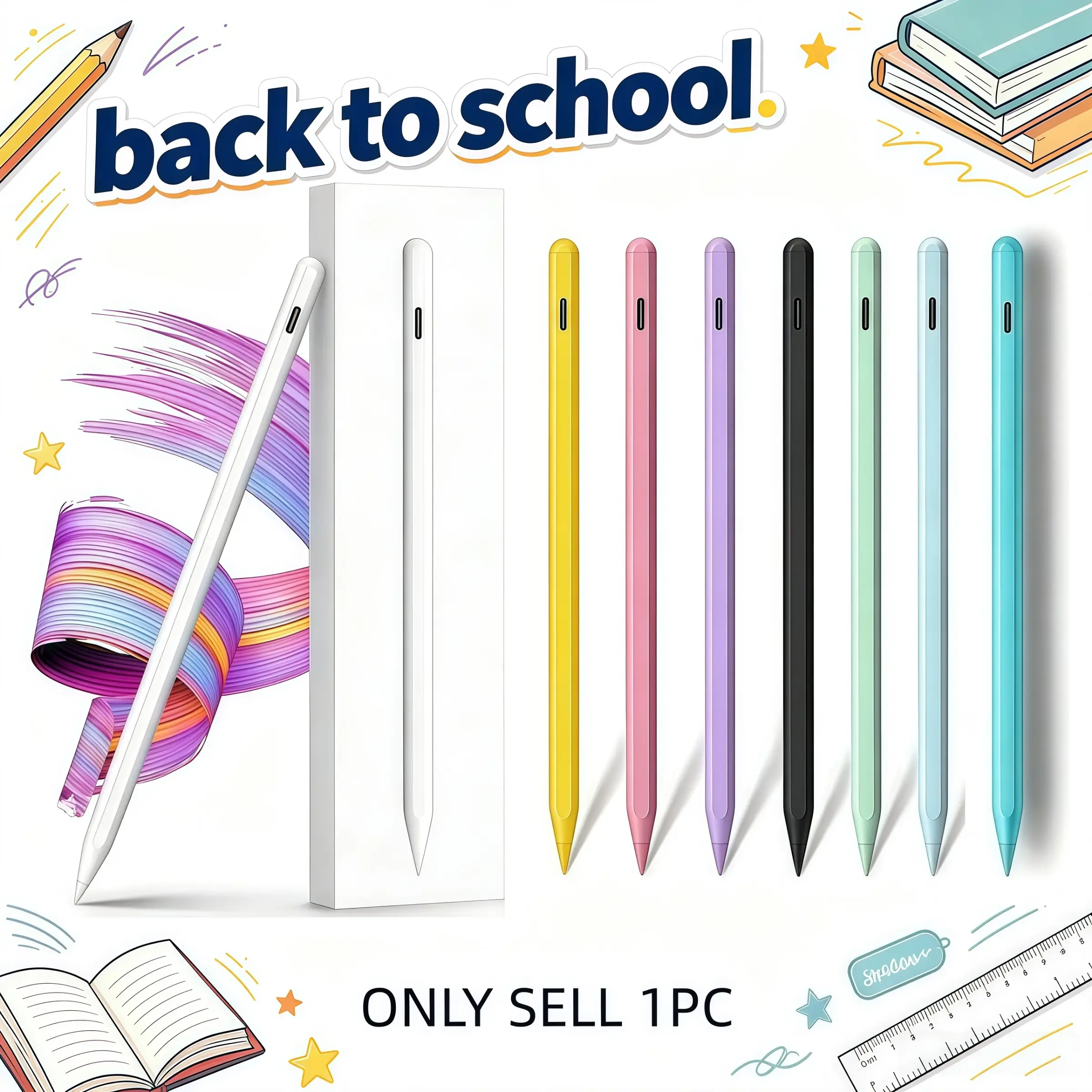 2027 Apple Compatible iPad Stylus, Fast Charging Touch Pen, Supports Tilt Sensitivity, Magnetic Attachment, Anti-Mistouch Design, for iPad Gen 6-10, Pro, Air, Mini Series, back to school