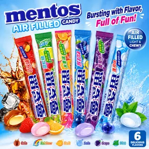9-pack Mentos chewable sugar rolls, each 1.3 oz (37 g), randomly mixed flavors, individually packaged soft-centered candy, suitable for parties, offices, and movie snacks