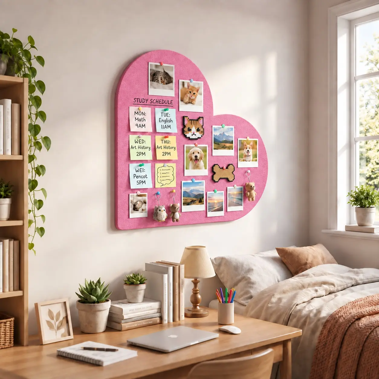 Large Size Pinless Felt Message Board, DIY Photo Display Wall, Sticky Note Bulletin Board, Home Office Classroom Decor, Creative Photo Showcase