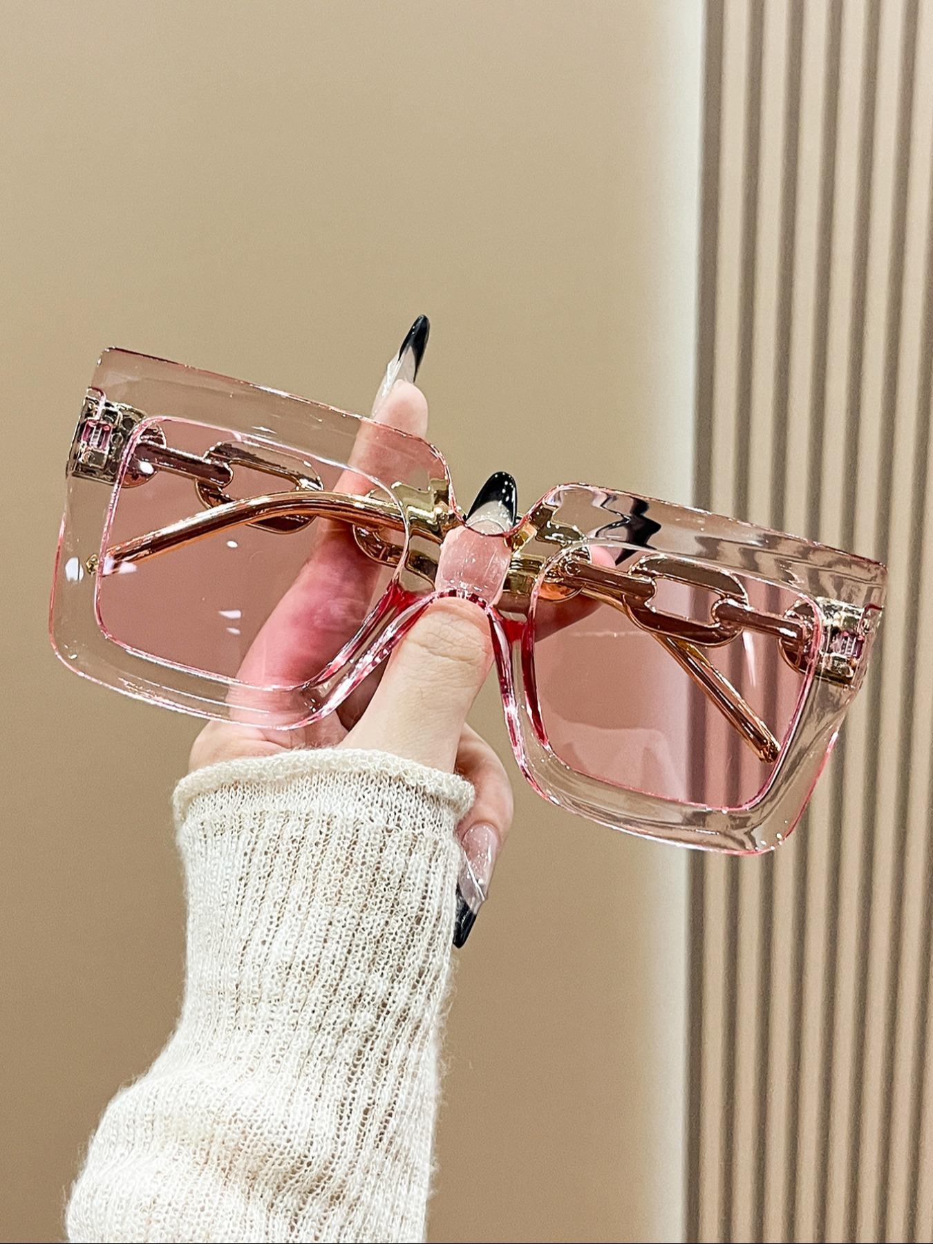 Unisex Simple Style Square Frame Tinted Lens Sunglasses, Trendy Casual Sunglasses for Everyday Use, Fashion Accessories for Outdoor Activities