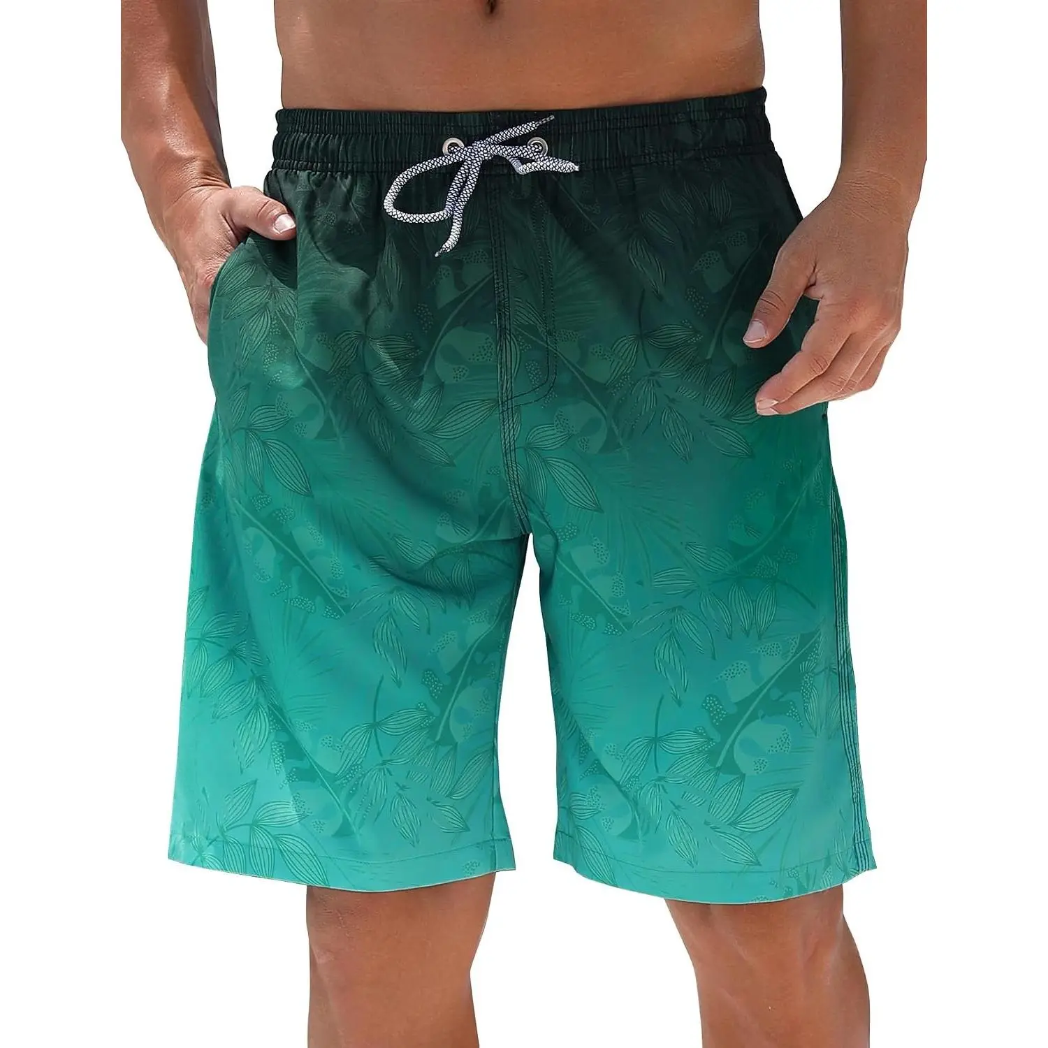 Men's Swim Trunks Quick Dry Bathing Suit Swimming Board Shorts Mesh Lining Beach Swimwear