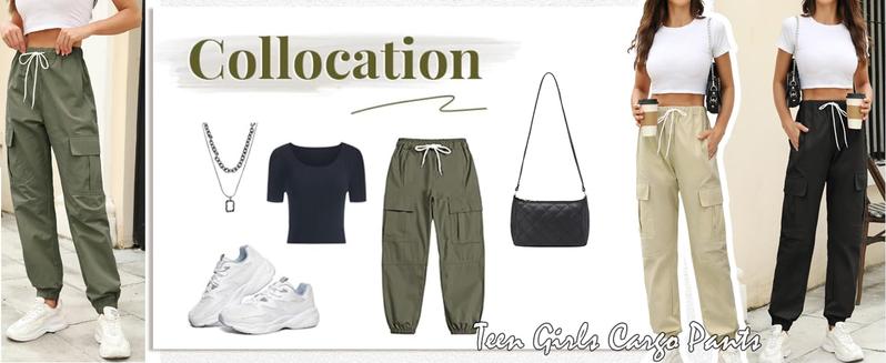 Teen Girls & Women's Pink Cargo Pants Baggy Elastic Waist Drawstring Joggers for Casual Work Wear Y2K Streetwear Bottoms Teen Girls & Women's Pink Cargo Pants Baggy Elastic Waist Drawstring Joggers for Casual Work Wear Y2K Streetwear Bottoms