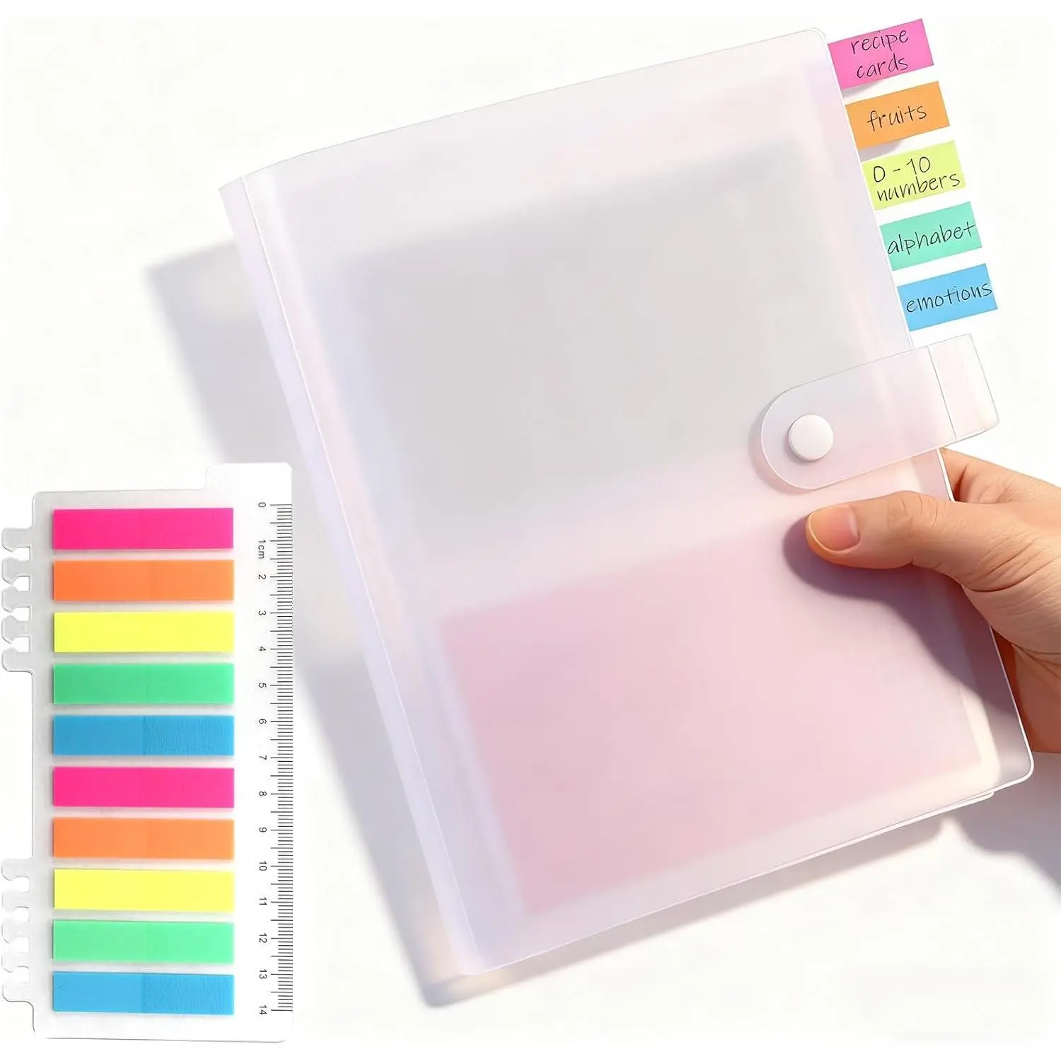 3x5 Index Card Organizer, Index Cards Clear Plastic Holder Organizer Pouches Book Recipe Card Holder Flash Cards Holder, 40 Page Hold 160 Cards, 200 count -It Index Tabs