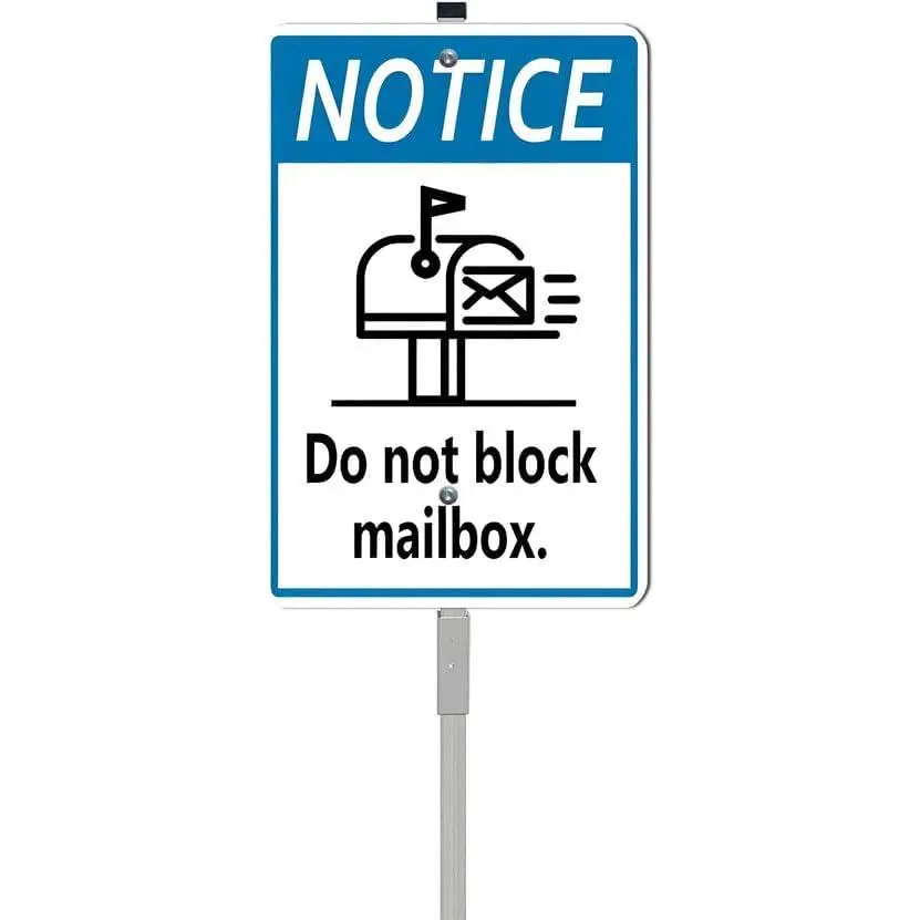 Notice Signs - Notice Do Not Block Mailbox Yard Sign with Stakes, Sturdy  Yard Signs Rust Free, No Parking In Front of Mailbox Sign - Do Not Park Here Sign, 8x12 inch