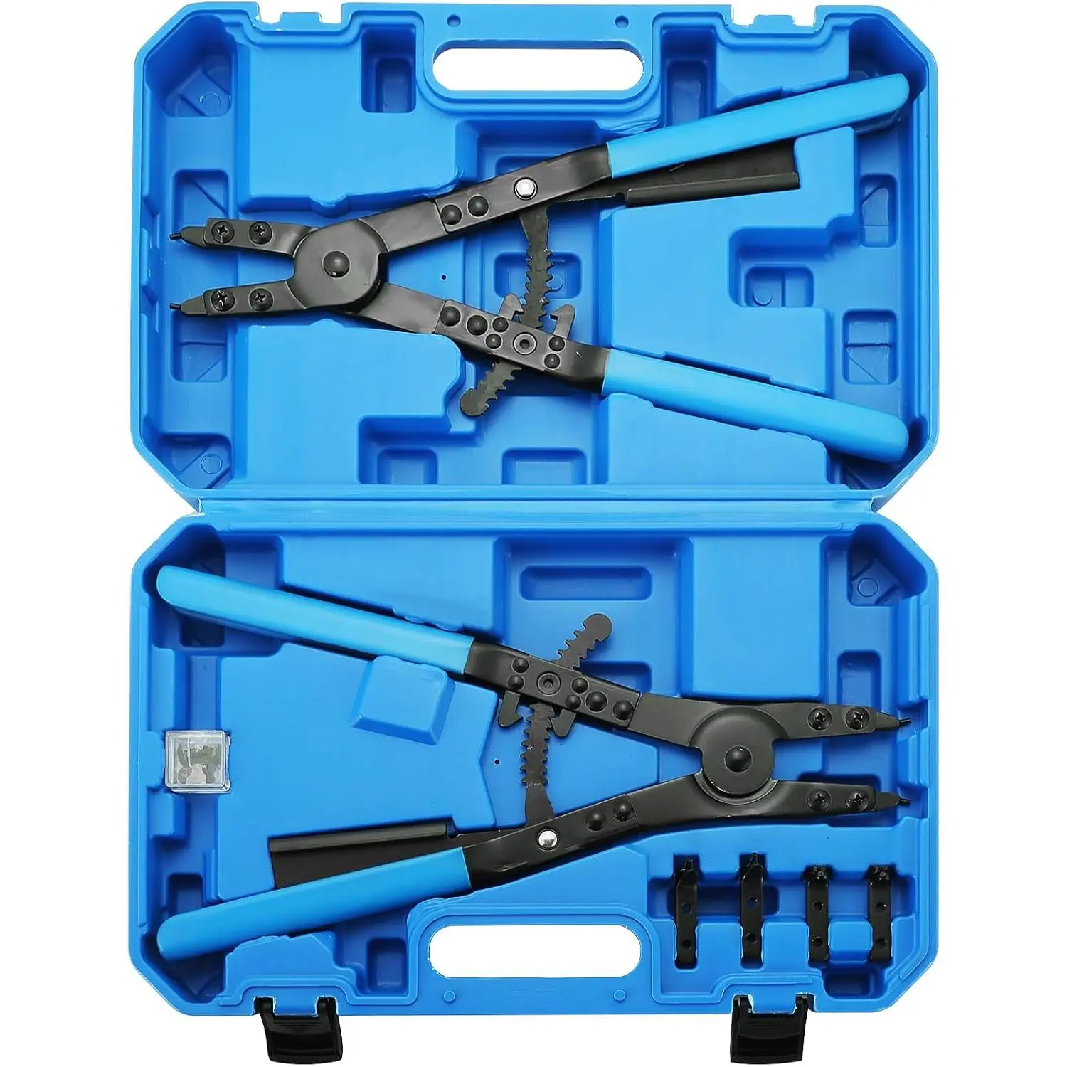 16" Snap Ring Plier Set 2 count Heavy Duty External and Internal Pliers | Straight, 45°, 90° Tips Circlip Pliers with Straight and Angled  to Install and Uninstall the Snap Rings