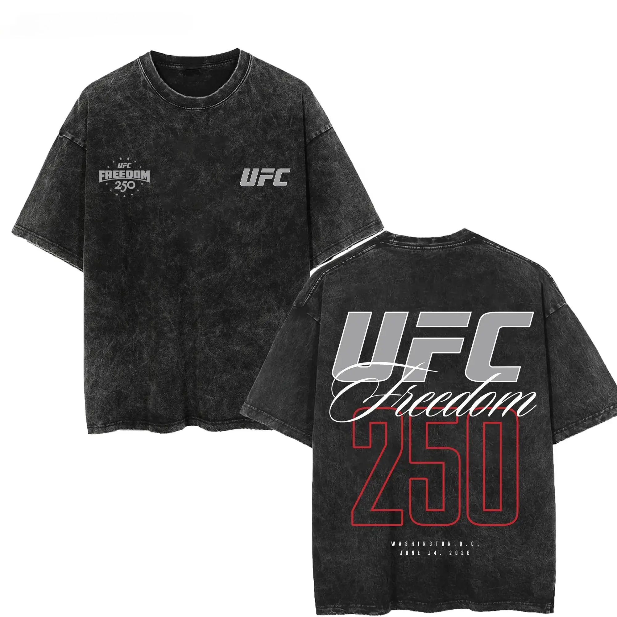 Men's UFC Freedom 250 Washed T-Shirt, UFC White House Tee, UFC Champions Sports Shirt, UFC Fan Custom Vintage Design, UFC Vintage Tee, UFC Merch