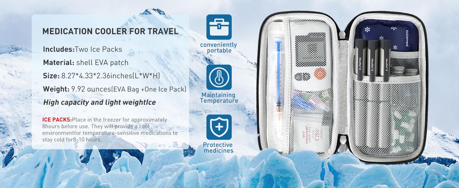 Insulin Cooler Travel Case,EVA Insulation Travel Medicine Kit with 2 Ice Packs for Diabetes Care,Insulin Pen and Other Diabetic Supplies (Purple) Insulin Cooler Travel Case,EVA Insulation Travel Medicine Kit with 2 Ice Packs for Diabetes Care,Insulin Pen and Other Diabetic Supplies (Purple)