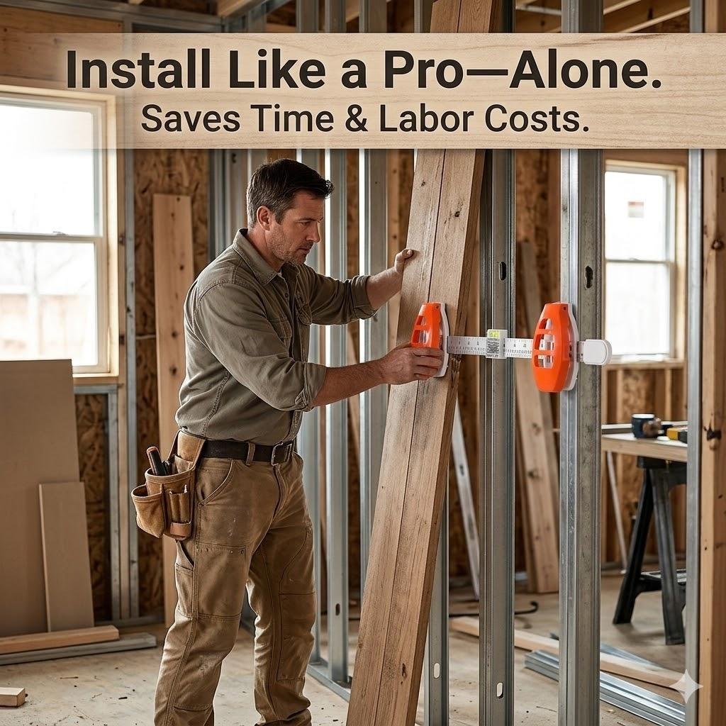 Picture Hanging Tool with Level & Ruler, Easy Alignment Wall Mounting Tool for Frames, Mirrors & Gallery Wall, No-Measure Home Decor Installation Kit