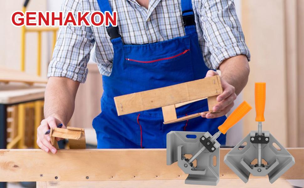 4 PCS Corner Clamps for Woodworking, 90 Degree Angle Clamps, Swing Jaw Aluminum Frame Clamps for Precise and Easy Fixing