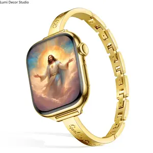 Inspirational Christian Watch Band, Engraved GOD IS IN CONTROL Stainless Steel Bracelet Featuring Faith Based Design for Women