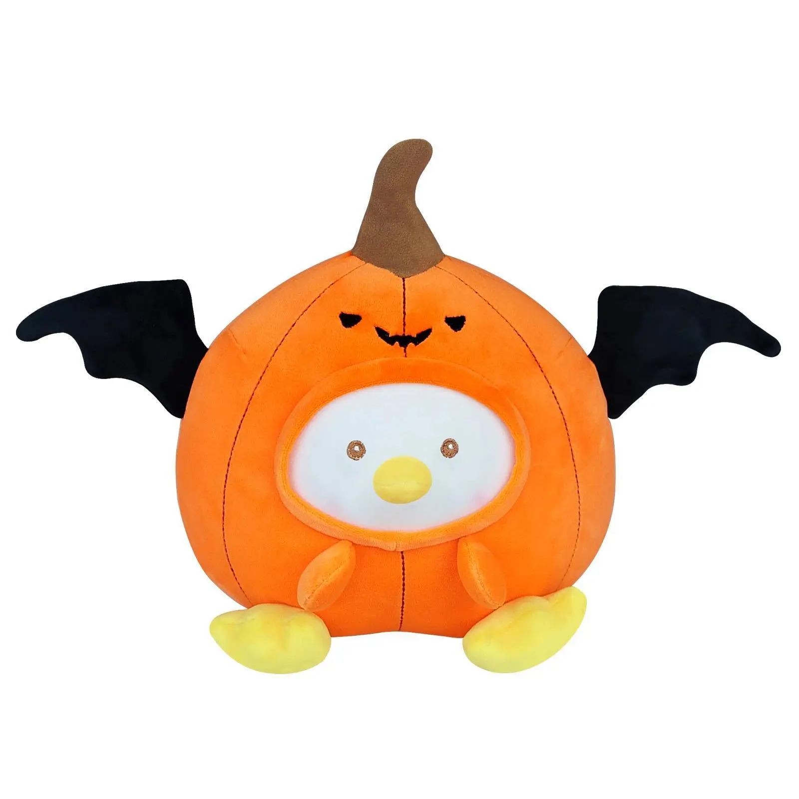Halloween Pumpkin Pillow Decor, 9.8 Inch Cute Plush Toy, Cute Pumpkin Stuffed Animal, Modern Fall Home Decor, Soft Fluffy Squishy Plushie with Bat Wings