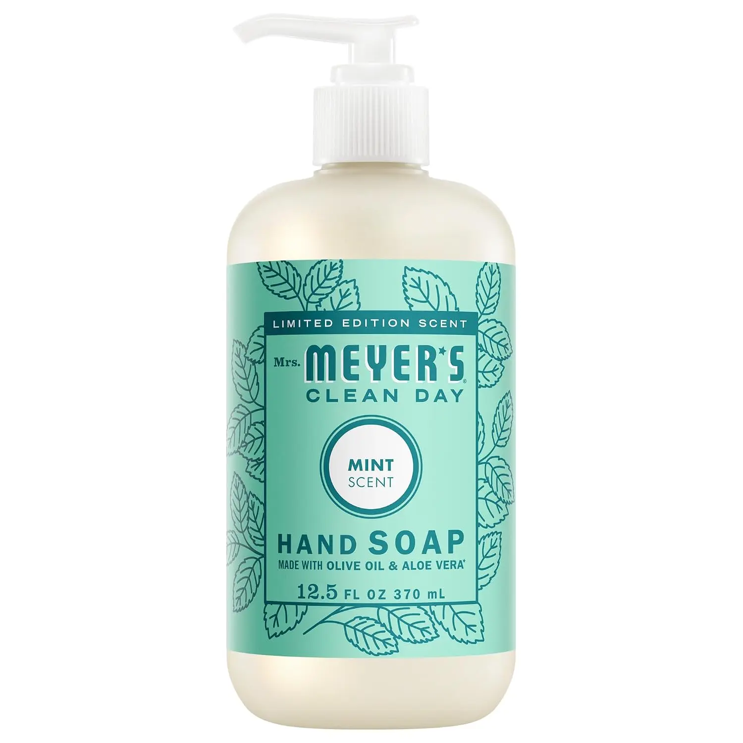 Hand Soap, Refreshing Daily Liquid Hand Wash, Mint Scent, Household Hand Soap for Bathroom & Kitchen, 12.5 Fl Oz Bottle