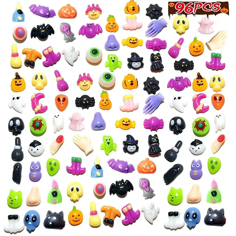 Halloween Mochi Squishies Toys Bulk Pack (48 Pcs/96 Pcs) - Stress Relief Sensory Toys, Trick-or-Treat Goodie Bag Fillers, Classroom Party Favors