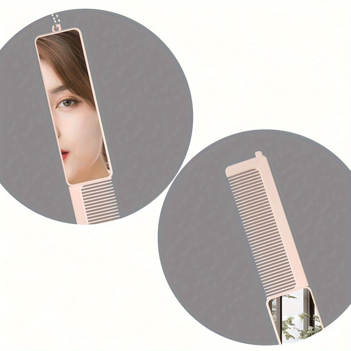 Portable Foldable Mini Makeup Mirror with Built-in Comb, 2-in-1 Compact HD Vanity Mirror for Travel, Daily Touch-Ups & On-the-Go Beauty Styling