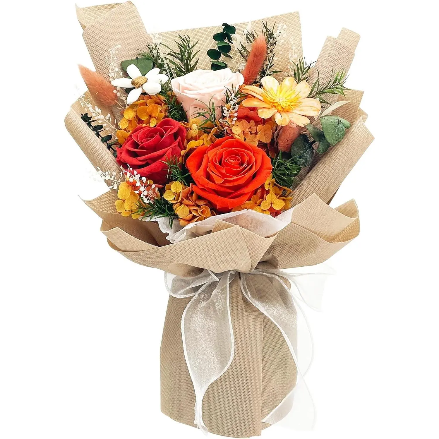 Preserved Flowers Bouquet with Gift Box, Rose Gifts for Women Mom Grandma, Flowers Available for Delivery