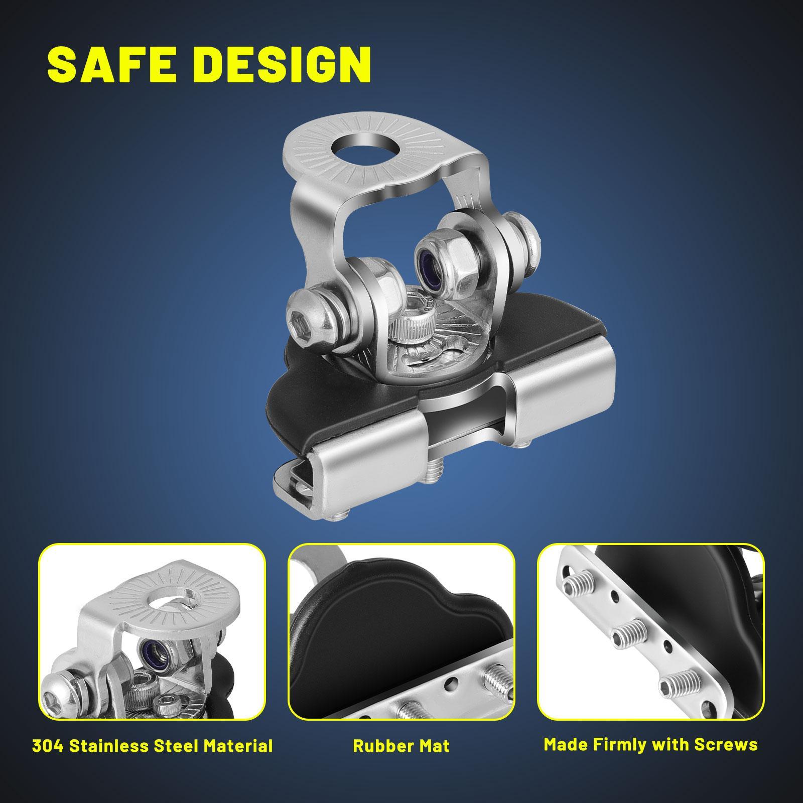 LED Light Bar Mounting Bracket, 2PCS Universal Adjustable Pillar Hood Led Work Light Mount Bracket for Off Road Jeep Truck SUV utv atv light  mounting Vehicles Stainless Steel