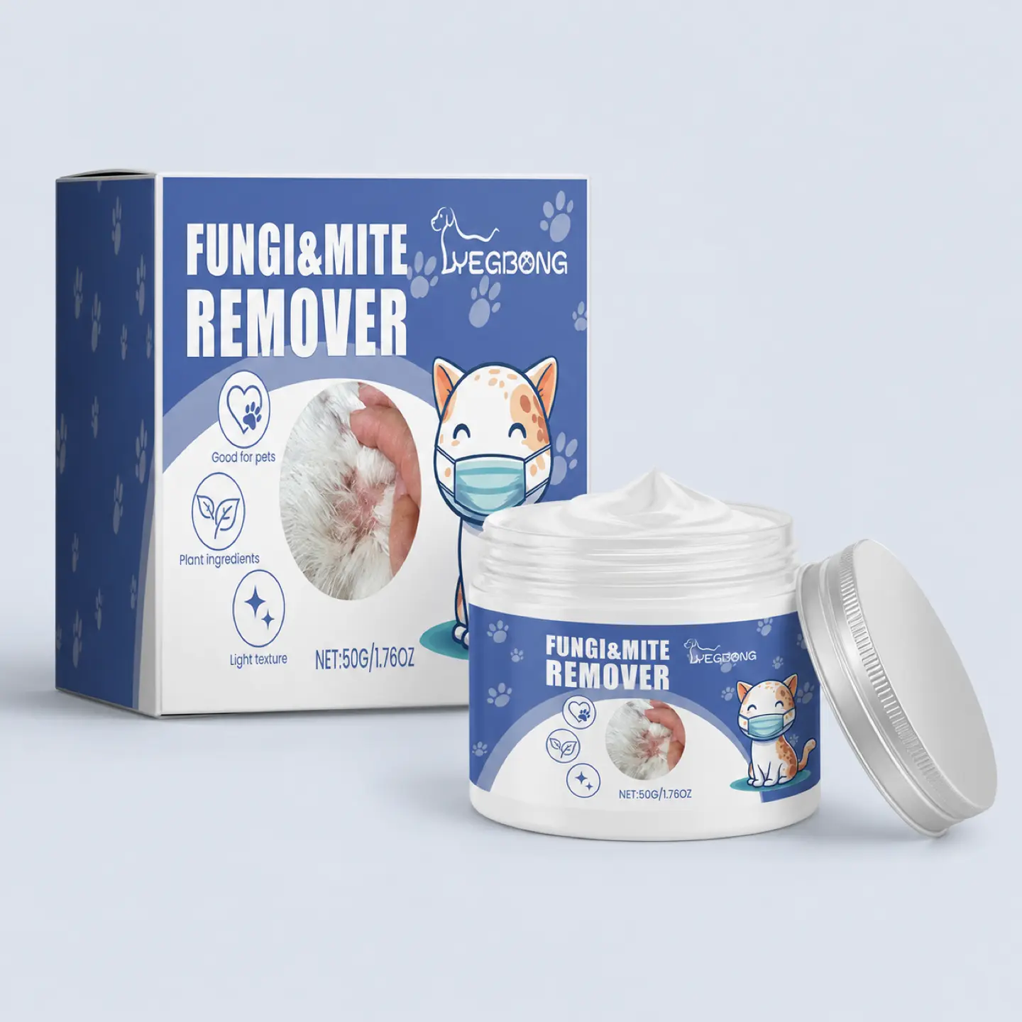 Yegbong Pet Mite Removal Cream with Chamomile - Gentle Ingredients for Cats and Dogs, Pet Skin Protection, Mite Elimination, Protect Skin