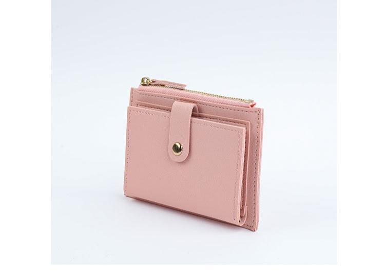 Women's Small Slim Bifold Wallet Compact PU Leather Credit Card Holder with Multi-Card Slots, Zipper Coin Pocket Thin Minimalist Purse for Daily Use