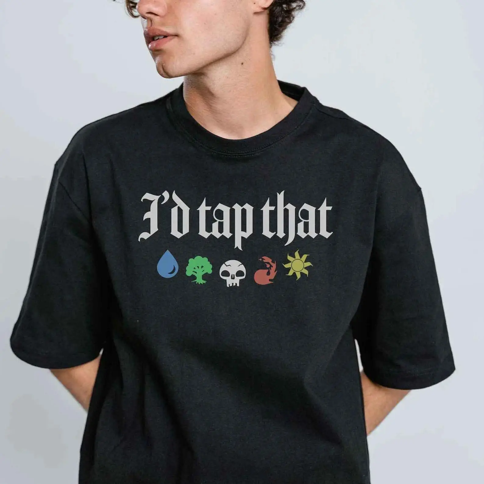 Magic: The Gathering "I'd Tap That" Menswear Stylish Short-Sleeve Casual Round Neck T-Shirt, Magic the Gathering Gift Idea