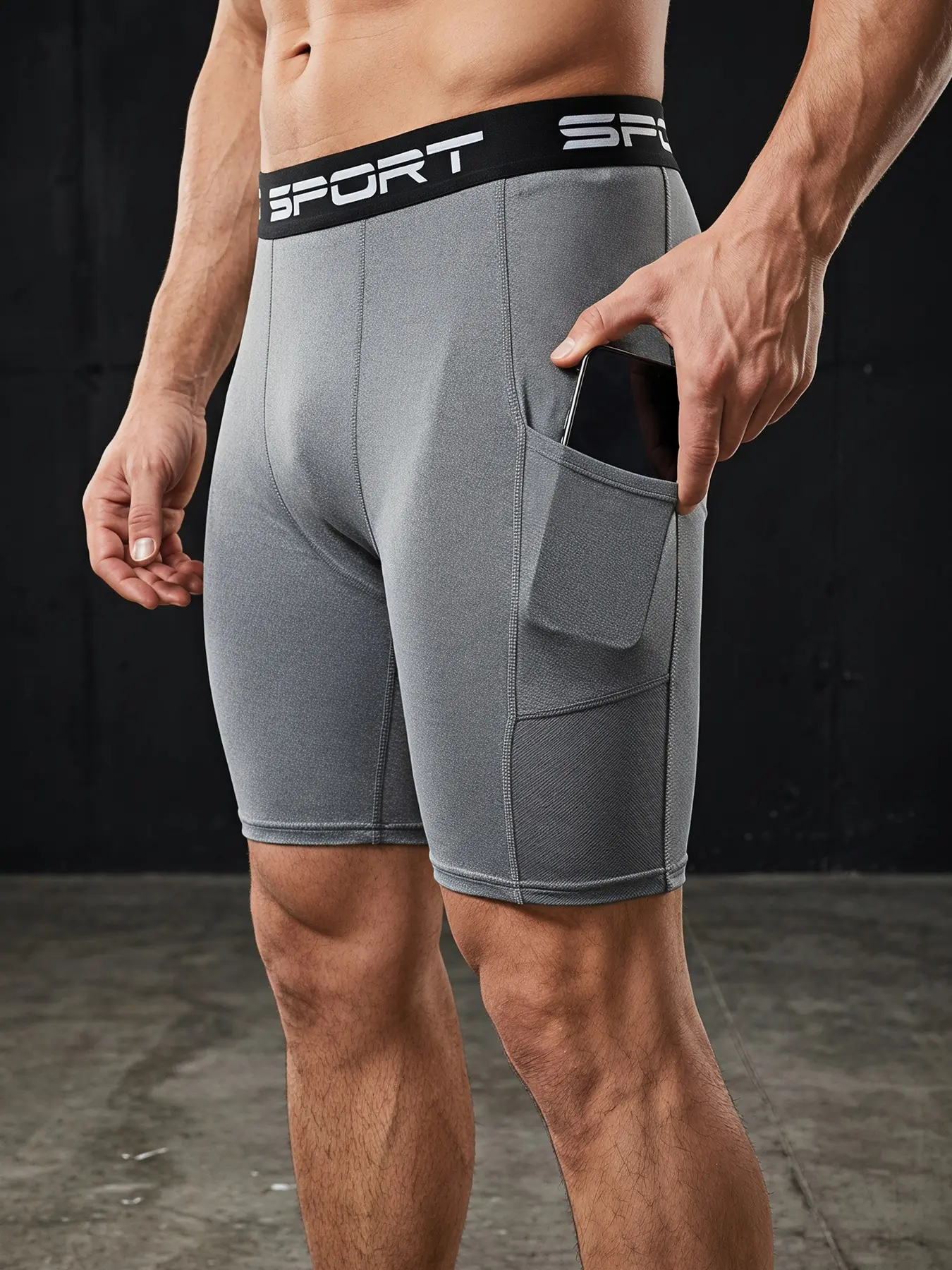 Men's Tight Workout Exercise Shorts Set – Breathable Quick-Dry High Elasticity, Ideal for Gym, Running, Street Style, All-Season Slim Fit